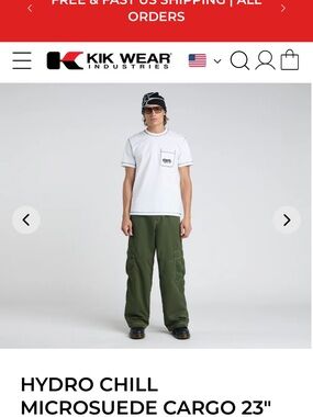 Kik Wear Hydro Chill Green Cargo Pants - Men